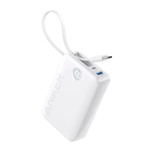 Anker Power Bank 20,000mAh 22.5W Built-in Type-C Cable - White
