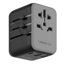 Momax UA11 1-World 20W PD Global Travel Fast Charger Power Adapter - Black