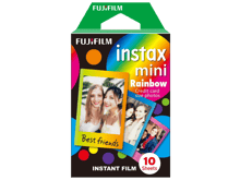 Fujifilm Instax Mini Colour Film with Border (10 Sheets) - Rainbow