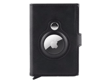COTECi Unisex Slim Leather Mini Wallet with A-Tag - Black