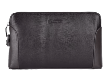 COTECi Men's Genuine Cowhide Leather Double Handbag - Brown