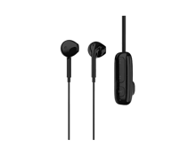 WiWU EB313 Bluetooth Wired Earphone with Magnetic Clamp and Mic - Black
