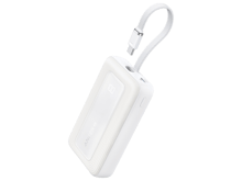 Anker Zolo Power Bank 30W High-Speed Portable Charger with Built-in USB-C Cable - White