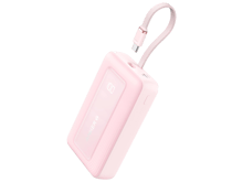 Anker Zolo Power Bank 30W High-Speed Portable Charger with Built-in USB-C Cable - Pink