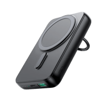 JoyRoom JR-W050 10,000mAh 20W Magnetic Wireless Power Bank with Ring Holder - Black