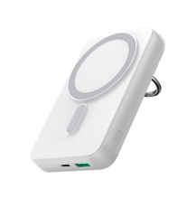 JoyRoom JR-W050 10,000mAh 20W Magnetic Wireless Power Bank with Ring Holder - White