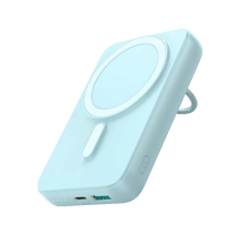JoyRoom JR-W050 10,000mAh 20W Magnetic Wireless Power Bank with Ring Holder - Turquoise