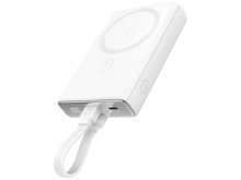 JoyRoom JR-PBM01 20W Power Bank 10000mAh with Built-in Cable&Kickstand - White