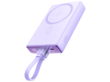 JoyRoom JR-PBM01 20W Power Bank 10000mAh with Built-in Cable&Kickstand - Purple