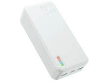 JoyRoom JR-QP196 Dazzling 30000mah 22.5W Fast Charging Powerbank with 4 Color LED Charge Indicator - White