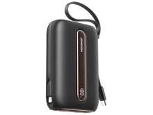 جوي رووم JR-L012 Plus باور بانك صغير ملون بقوة 22.5 واط مع كيبلات مزدوجة 20000 مللي أمبير - أسود