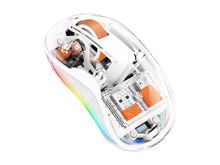 Coteci Dual Receiver Crystal Mouse with USB-A&USB-C - White