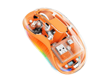 Coteci Dual Receiver Crystal Mouse with USB-A&USB-C - Orange