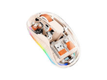Coteci Dual Receiver Crystal Mouse with USB-A&USB-C - Tea color