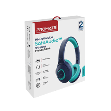 PROMATE Hi-Definition SafeAudio™ Wireless Headphone - Blue