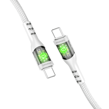 PROMATE 60W Power Delivery Ultra-Fast USB-C Cable with Transparent Shells 1.2m - White
