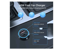 Choetech TC0014 Dual USB Type-C/A Car Charger 60W - Best Prices