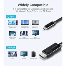 Choetech Type-C to DisplayPort Cable 8K@30Hz Two Way 1.8m - Best Prices