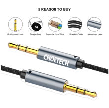 Choetech 3.5mm Auxiliary Audio Cable Gold-Plated 1.2m - Best Prices