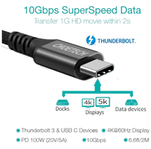 Choetech XCC-1007 100W Type-C Fast Charging Braided Cable 1.8m - Best Prices