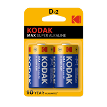 Kodak Max Super Alkaline D Batteries Pack of 2 - Best Prices