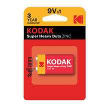 Kodak 9V Super Heavy Duty Zinc Battery Pack of 1 - Best Prices