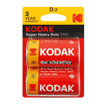 Kodak D Super Heavy Duty Zinc Batteries Pack of 2 - Best Prices