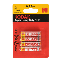 Kodak AAA Super Heavy Duty Zinc Batteries Pack of 4 - Best Prices