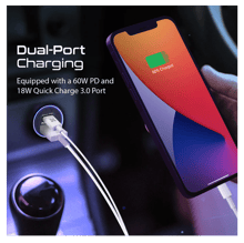 بروميت شاحن سيارة ميني 60 واط و PD & QC 3.0 - أفضل سعر