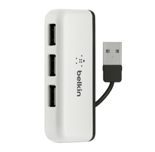 بيلكن موزع بـ4 منافذ USB 2.0 مع نظام إدارة كابلات مدمج - أفضل سعر