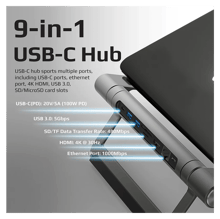 PROMATE 9 in 1 Ultra Compact Multiport Hub with Laptop Stand - Best Prices