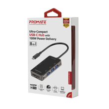 PROMATE 8 in 1 Ultra Compact Multiport Hub 100W Power Delivery - Best Prices