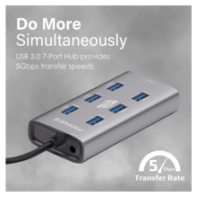PROMATE 7 in 1 Ultra Compact Multiport Hub - Best Prices