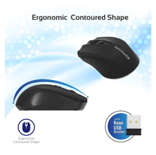 PROMATE Clix-8 2.4GHz Wireless Ergonomic Optical Mouse - Best Prices