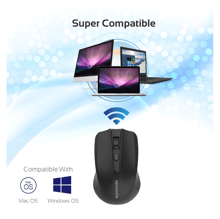 PROMATE Clix-8 2.4GHz Wireless Ergonomic Optical Mouse - Best Prices
