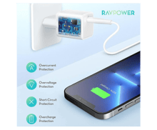 RAVPower RP-PC1040 PD 20W Wall Charger 1m USB-C Lightning Cable - Best Prices