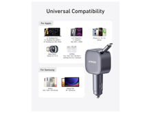 Anker Nano Car Charger 75W, USB-C Port, Built-In Retractable USB-C Cable - Best Prices