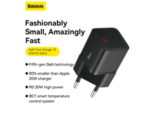 Baseus GaN5 Fast Charger (Mini) 20W with Cable Type-C 100W - Best Prices