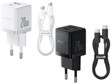 Baseus Palm Fast Charger C+U 20W EU(with Baseus Mini Cable USB-C to USB-C 60W (20V/3A) 1m) - Best Prices