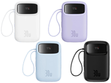 OS-Baseus QPow 2 Digital Display Fast-Charging Power Bank with 2 Built-in Type-C Cable 30W - Best Prices