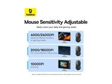 Baseus F02 Ergonomic Wireless Mouse (without Battery) - Best Prices