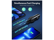 RAVPower RP-VC031 Total 49W Car Charger + 1m Lightning Cable