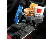 3-in-1 Adjustable Car Cup Holder Tray with Expanding Base & Phone Mount - Best Prices