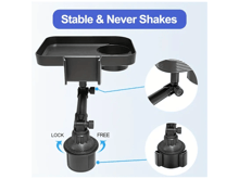 3-in-1 Adjustable Car Cup Holder Tray with Expanding Base & Phone Mount - Best Prices