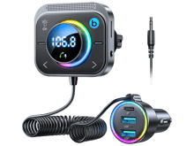 JoyRoom JR-CL18 30W PD Type-C + USB Car Charger LED Display Bluetooth Adapter FM Transmitter with Coiled Cable - Best Prices