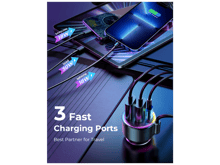 JoyRoom JR-CL18 30W PD Type-C + USB Car Charger LED Display Bluetooth Adapter FM Transmitter with Coiled Cable - Best Prices