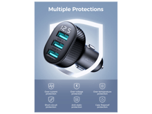 جوي رووم JR-CCD03 شاحن سيارة بشاشة رقمية 3.4 أمبير 3 منافذ USB - أفضل سعر