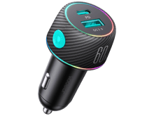 JoyRoom JR-CCN01 60W 1A+1C Multi-Color Car Charger with Light Button - Best Prices