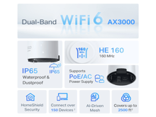 تي بي لينك X50 خارجي عبوه واحده AX3000 خارجي للمنزل بالكامل شبكة واي فاي 6 واحدات - أفضل سعر