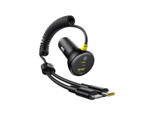 Baseus Circular Plastic Car Charger (U+C) + (C&L) Cable 60W - Best Prices